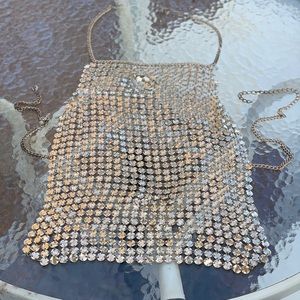 Beautiful Chain Metal Halter Top